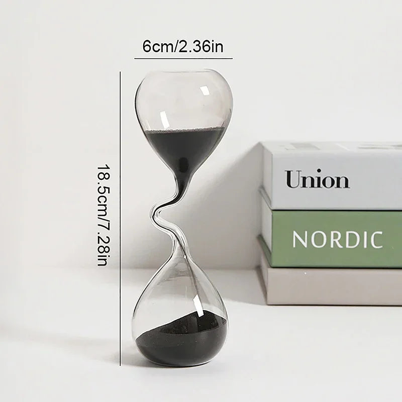Elegant sand timer—simple indoor decoration with glass craftsmanship