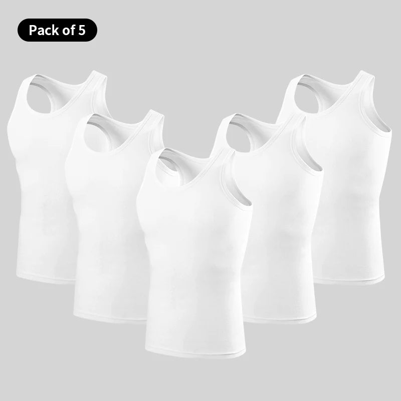Men’s cotton sports skinny vest, 1/3/5 pack