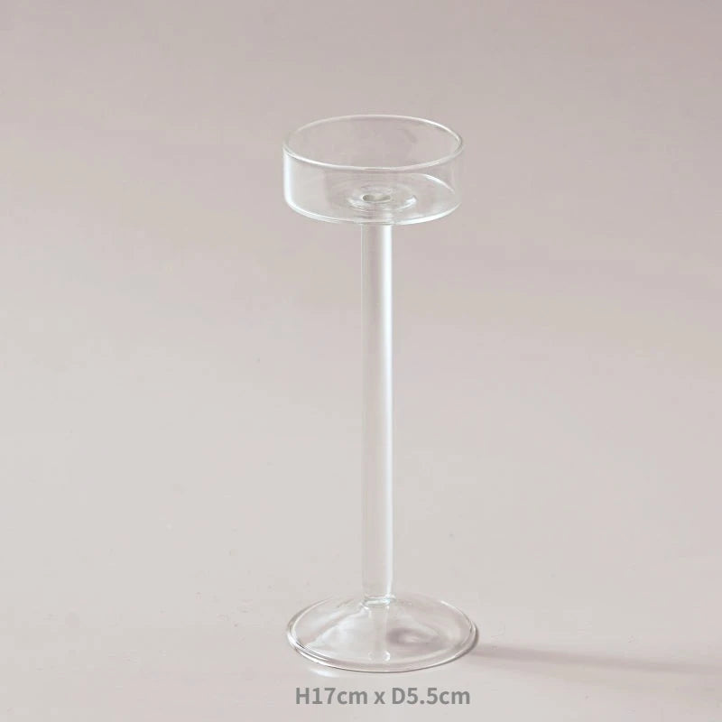 Elegant crystal candle set for table centerpieces and dinner settings.
