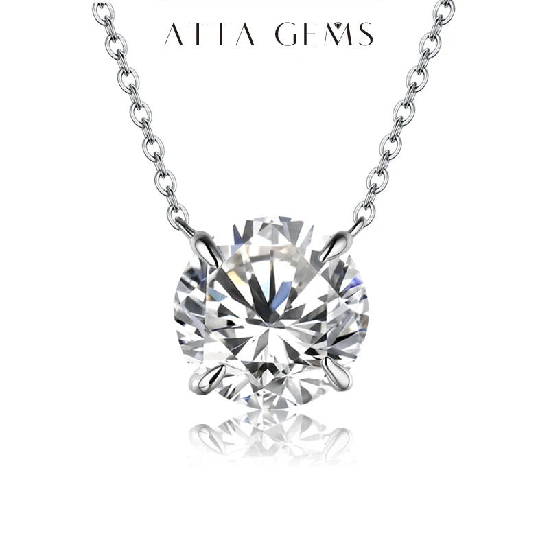 Women’s Moissanite Diamond Necklace – Silver Chain