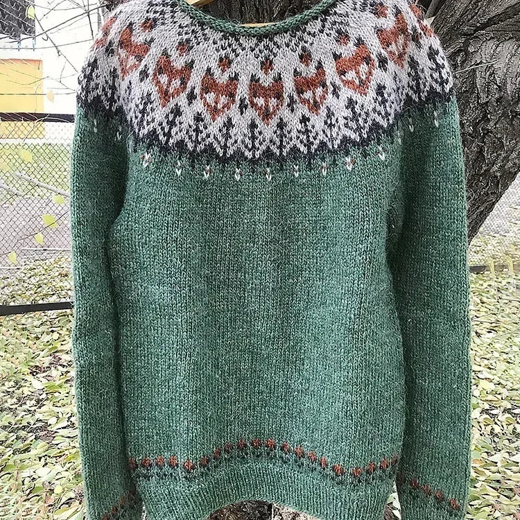 Thick warm oversized casual pullover for ladies