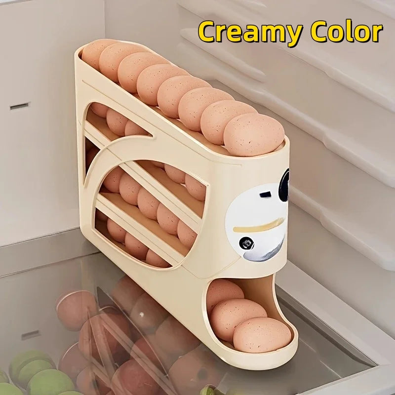 Space-saving egg storage box for organized kitchen and refrigerator