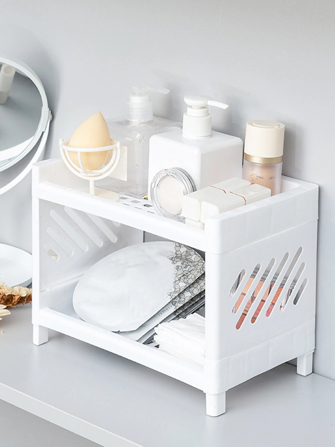 PP rectangular storage rack—perfect for stationery and student desks