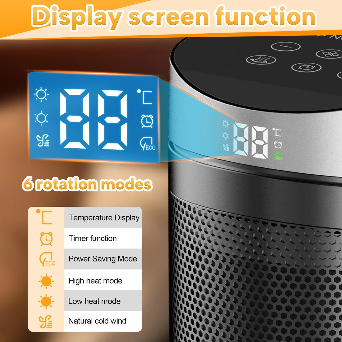 Portable Electric Smart Desktop Heater – Mini Table Warmer with Thermostat & Remote