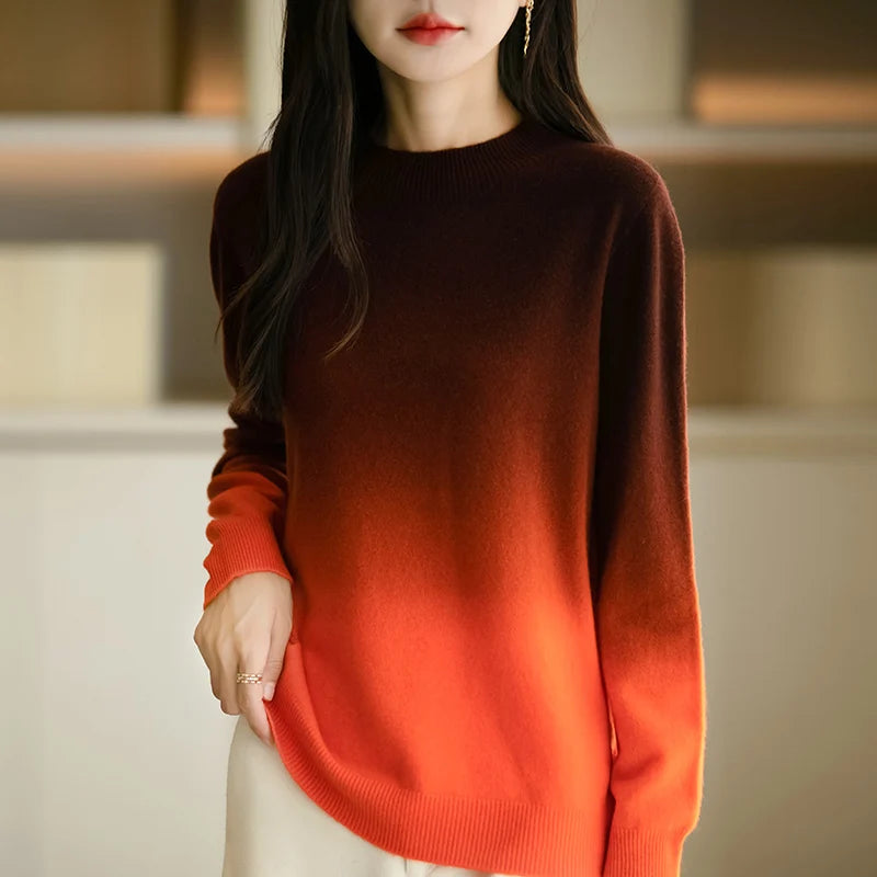 Women’s thick fine wool gradient sweater
