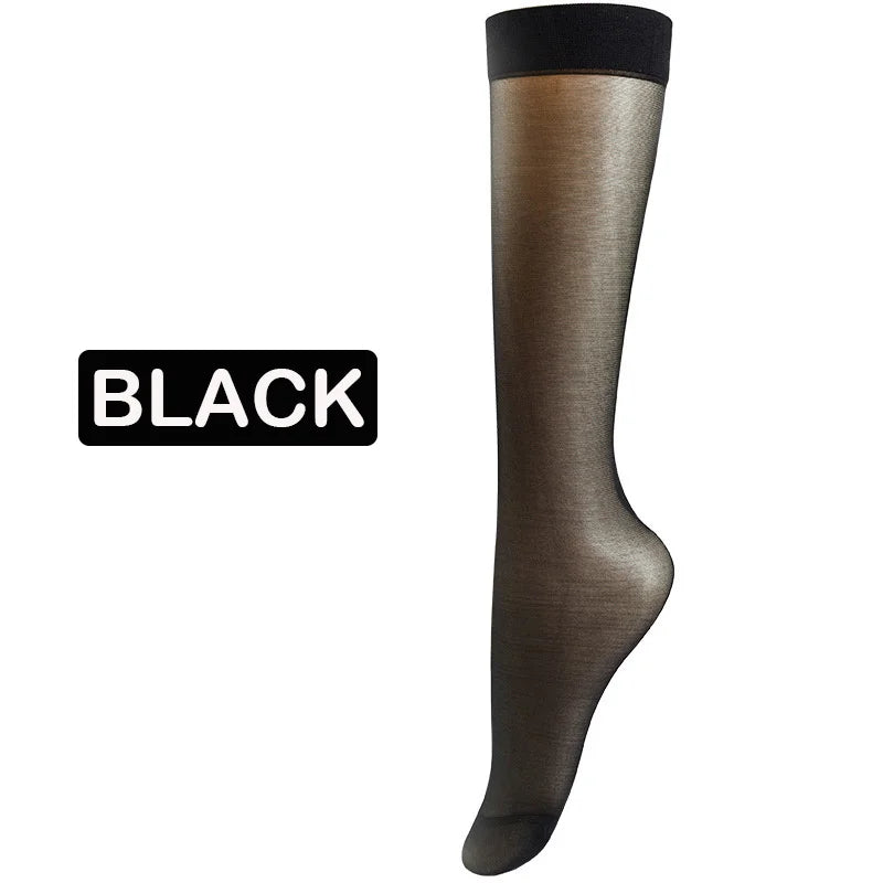 5 Pairs Women’s Ultra-Thin Stockings – Summer Mid-Calf Style