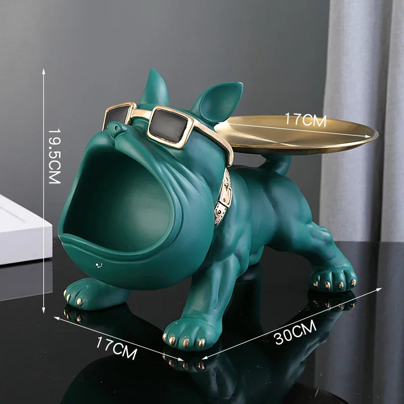 Resin dog sculpture ornament—perfect for shelves, entryways, or living rooms