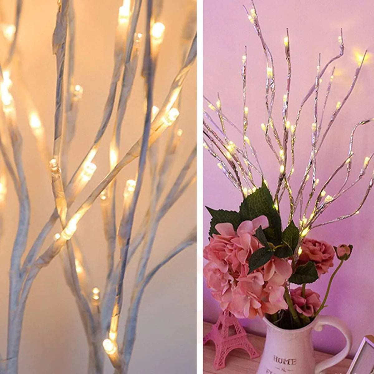 20 LED willow branch lights—perfect for home, bedroom, or party decoration