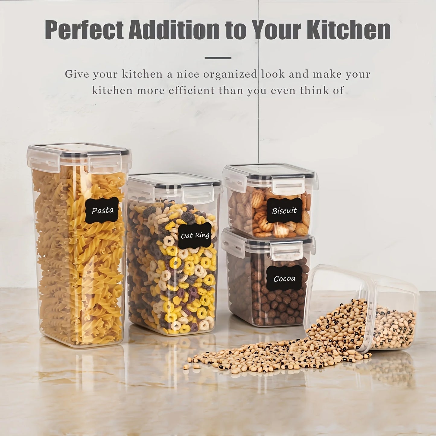 BPA-free sealed container for dry food storage
