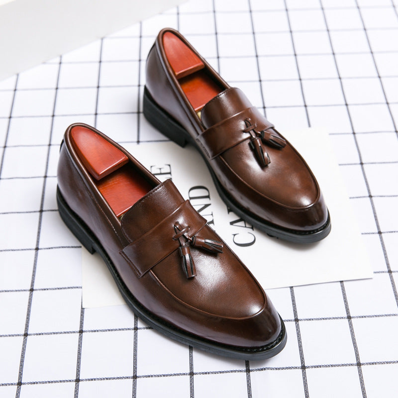 Casual Men Loafers – Classic Tassel Leather Shoes for Wedding & Dress