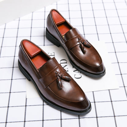 Casual Men Loafers – Classic Tassel Leather Shoes for Wedding & Dress
