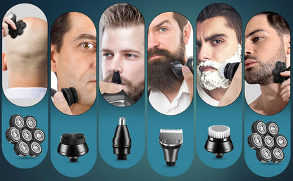 5-in-1 electric shaver with 7D floating head—smooth and easy