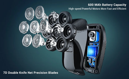 5-in-1 electric shaver with 7D floating head—smooth and easy