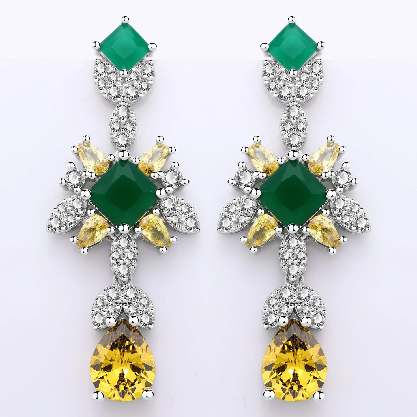 Luxury CZ Crystal Necklace 4PC Set – Women’s Party & Wedding Jewelry