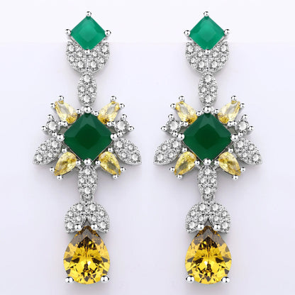 Luxury CZ Crystal Necklace 4PC Set – Women’s Party & Wedding Jewelry