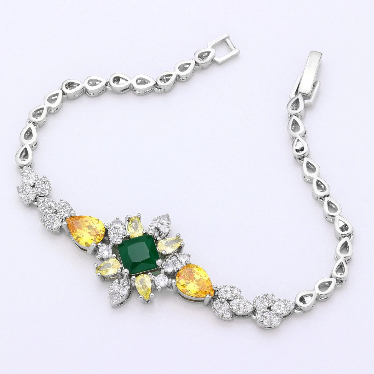 Luxury CZ Crystal Necklace 4PC Set – Women’s Party & Wedding Jewelry