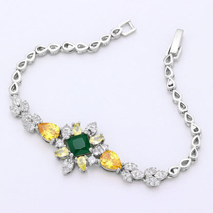 Luxury CZ Crystal Necklace 4PC Set – Women’s Party & Wedding Jewelry