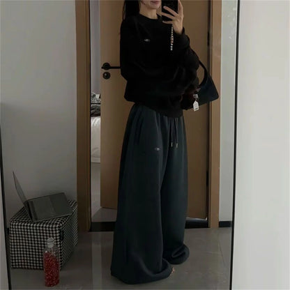 Oversize Women Grey Black Sweatpants