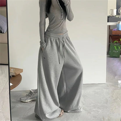 Oversize Women Grey Black Sweatpants