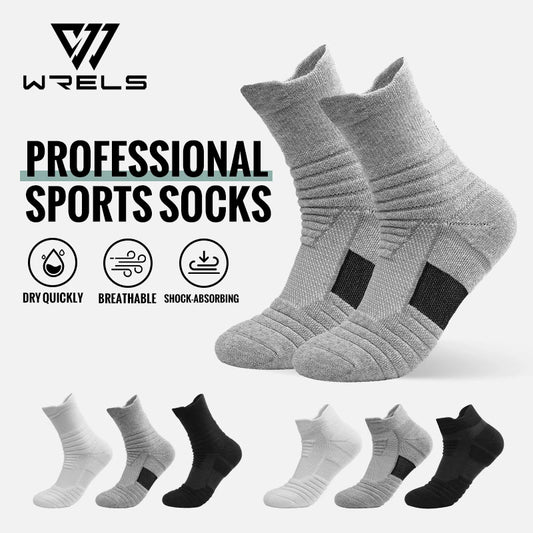 Moisture-wicking crew socks for sports and cycling