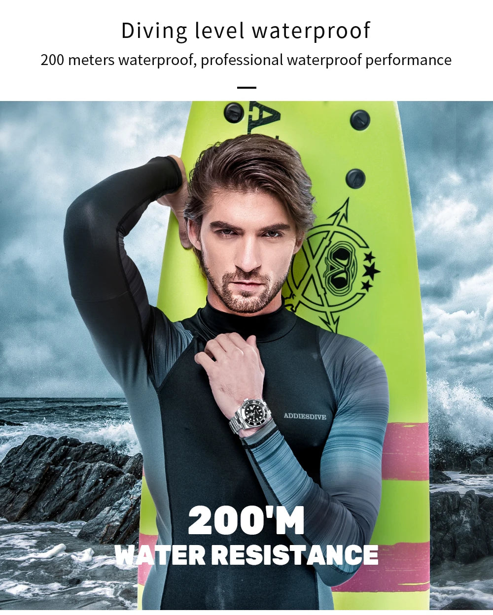 Waterproof stainless-steel men's quartz watch