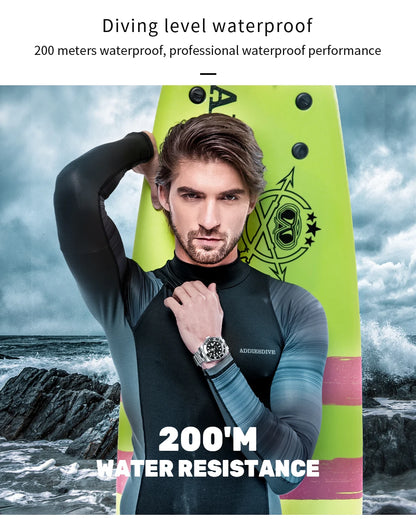 Waterproof stainless-steel men's quartz watch