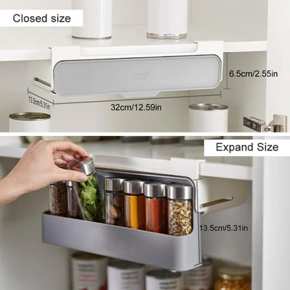 Space-saving spice storage rack for kitchen