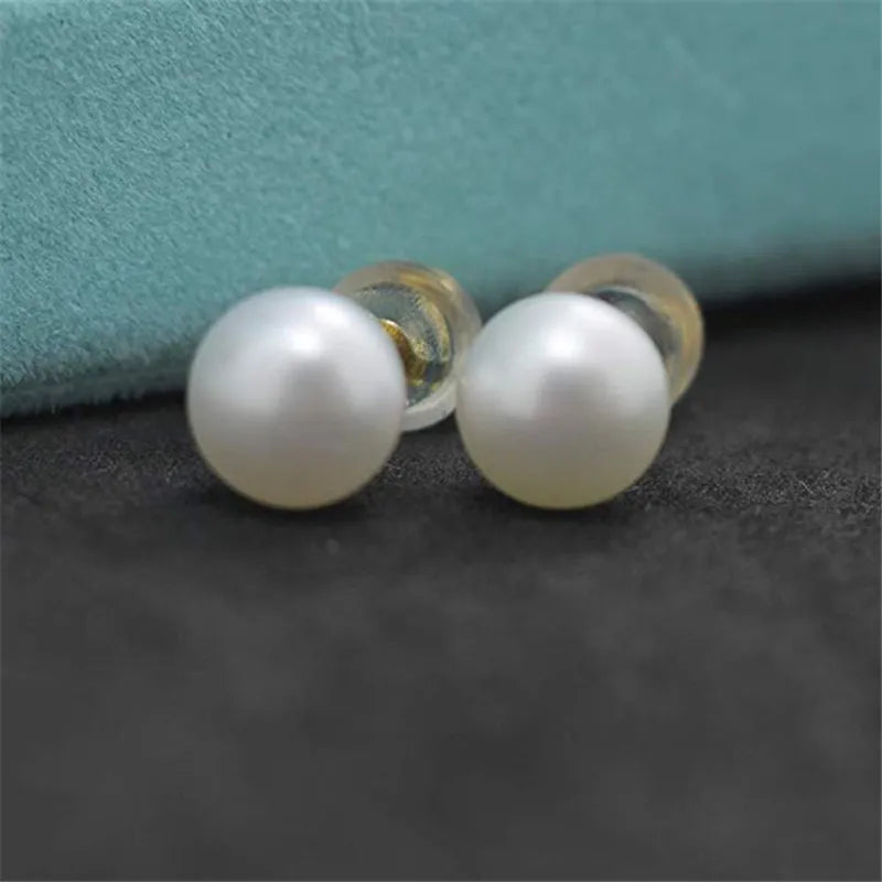 Freshwater Pearl Stud Earrings – 925 Sterling Silver