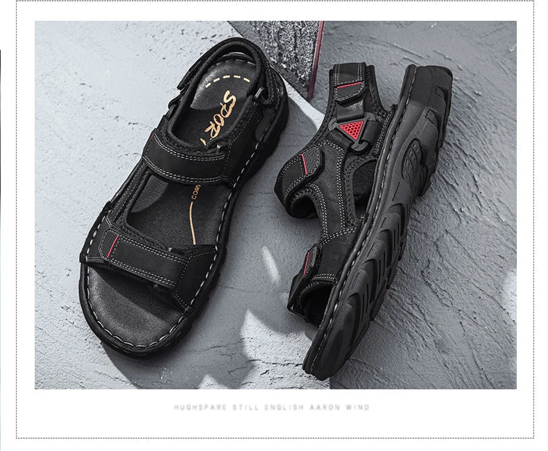 Fashionable non-slip outdoor leather sandals