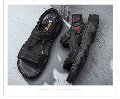 Fashionable non-slip outdoor leather sandals