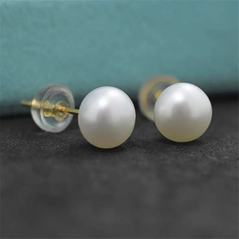 Freshwater Pearl Stud Earrings – 925 Sterling Silver