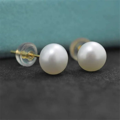 Freshwater Pearl Stud Earrings – 925 Sterling Silver