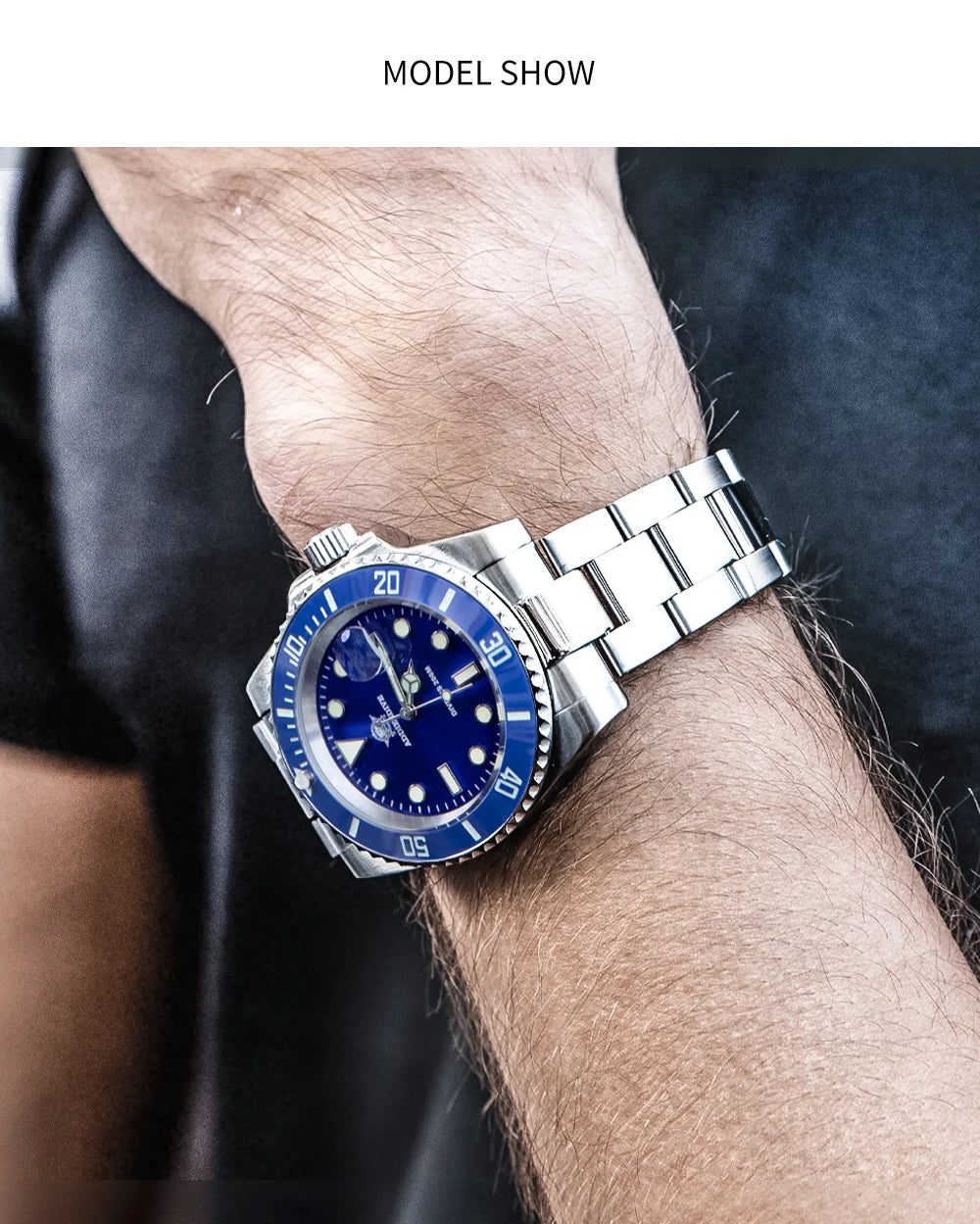 Waterproof stainless-steel men's quartz watch