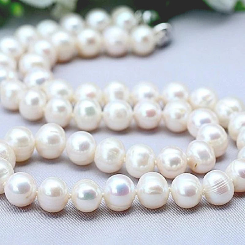 Freshwater Pearl Necklace – 9-10mm, 925 Sterling Silver