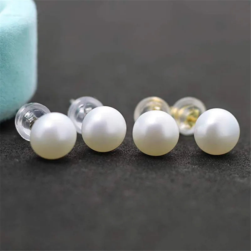 Freshwater Pearl Stud Earrings – 925 Sterling Silver