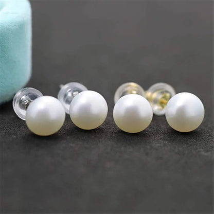Freshwater Pearl Stud Earrings – 925 Sterling Silver