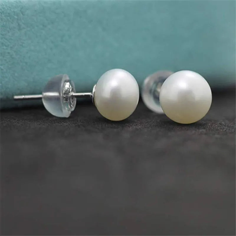 Freshwater Pearl Stud Earrings – 925 Sterling Silver