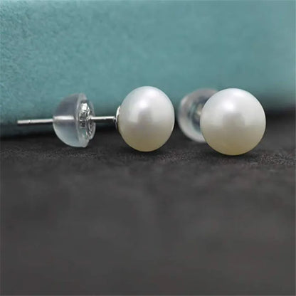 Freshwater Pearl Stud Earrings – 925 Sterling Silver