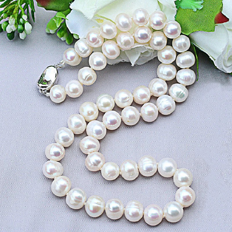 Freshwater Pearl Necklace – 9-10mm, 925 Sterling Silver
