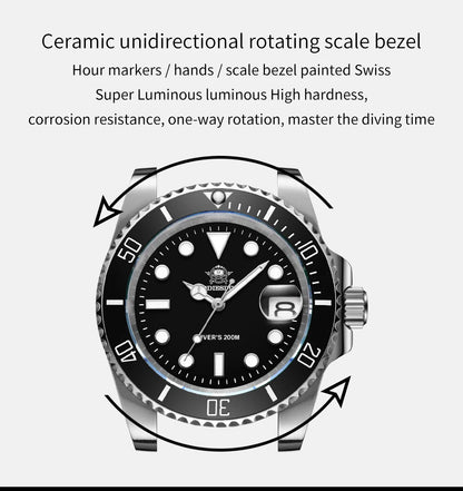 Waterproof stainless-steel men's quartz watch