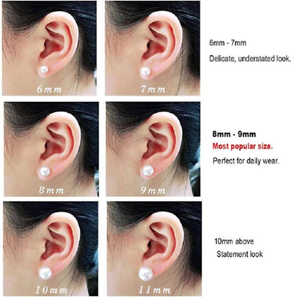 Freshwater Pearl Stud Earrings – 925 Sterling Silver