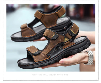 Fashionable non-slip outdoor leather sandals