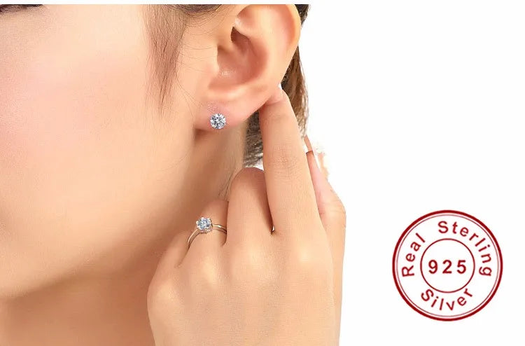 25 Sterling Silver CZ Stud Earrings – Classic Channel Set