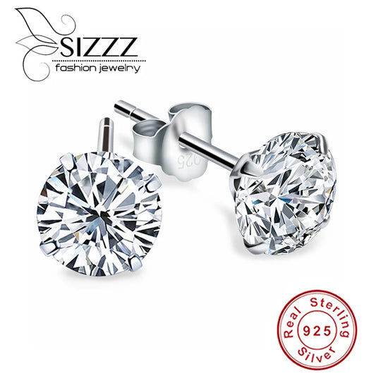 25 Sterling Silver CZ Stud Earrings – Classic Channel Set