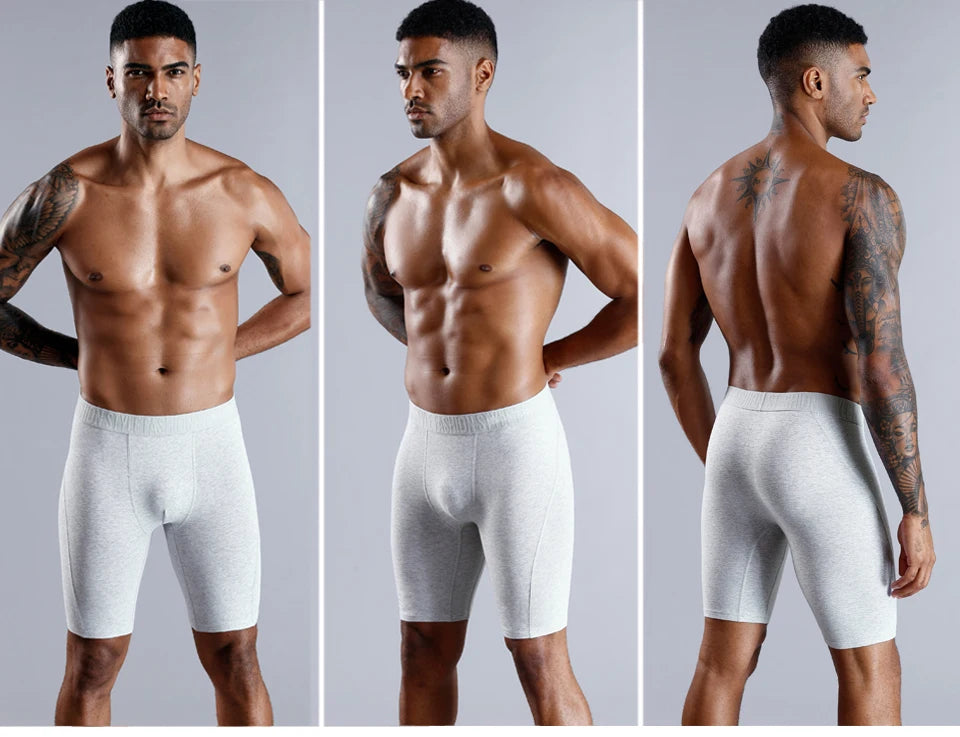 Men’s long cotton boxer shorts, high-quality comfort