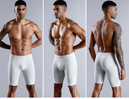 Men’s long cotton boxer shorts, high-quality comfort
