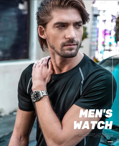 Waterproof stainless-steel men's quartz watch