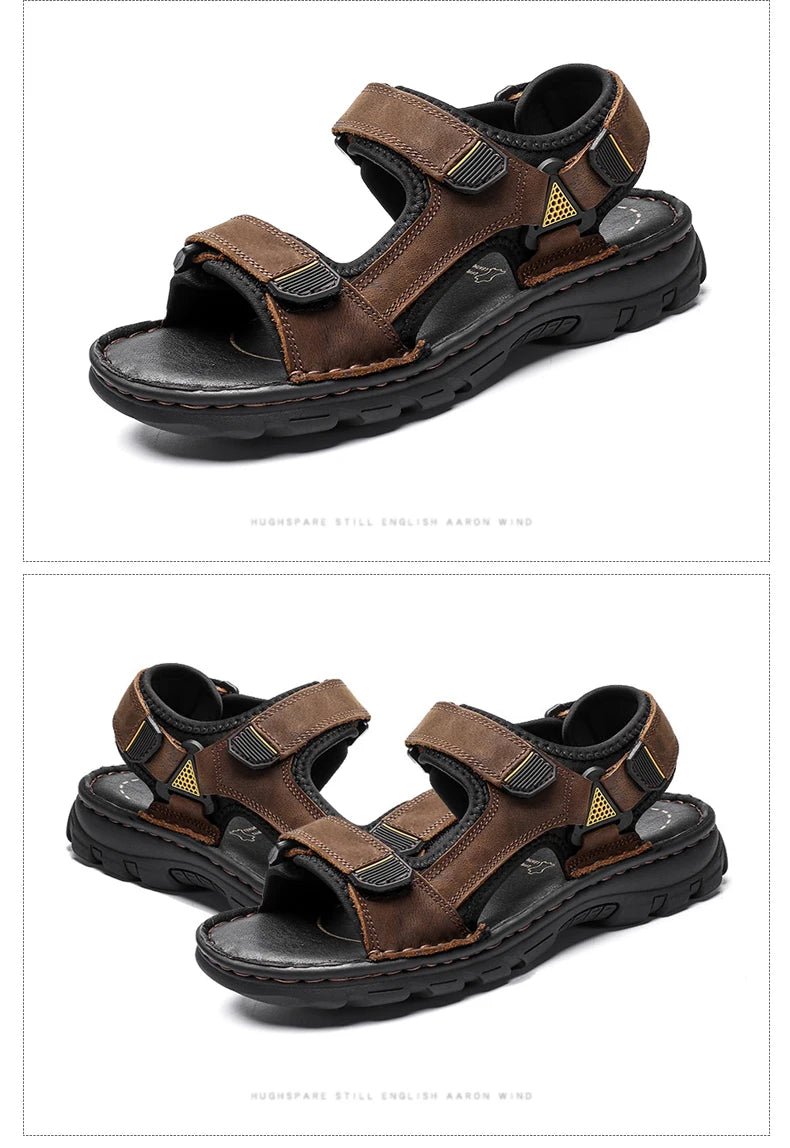 Fashionable non-slip outdoor leather sandals