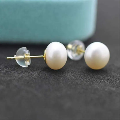 Freshwater Pearl Stud Earrings – 925 Sterling Silver