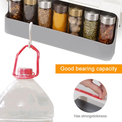 Space-saving spice storage rack for kitchen